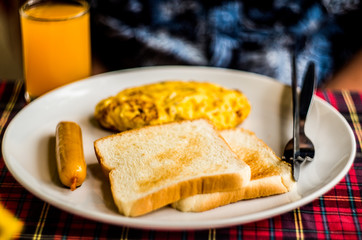 typical european breakfast