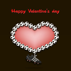 Valentines Day and Heart from soccer balls
