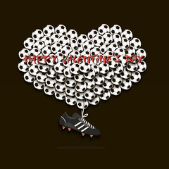 Valentines Day and Heart from soccer balls
