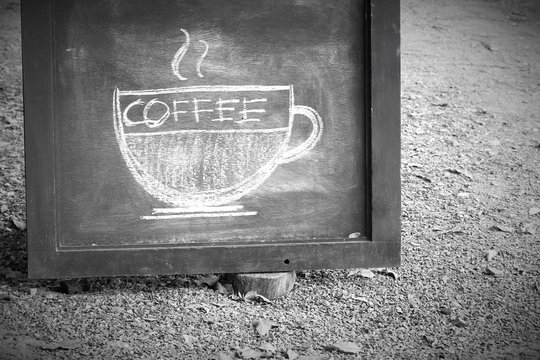 Blackboard label of coffee