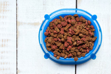 pets food on wooden floor