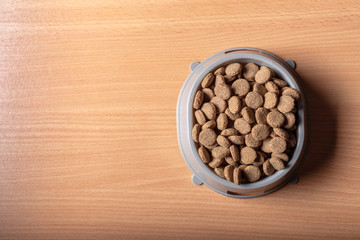 pets food on wooden floor