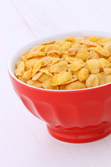 Healthy corn flakes breakfast