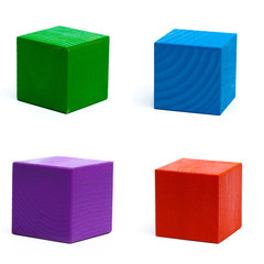 multicolor wooden game cube