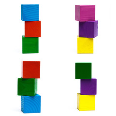 multicolor wooden game cube