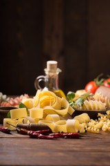 Various mix of pasta