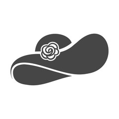 Women's hat with rose icon - Illustration