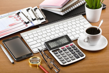 Business Objects in the office on the table