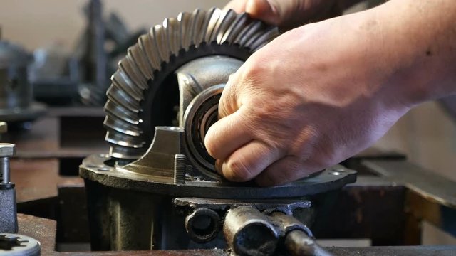 refurbishment of vehicle reducer, close-up