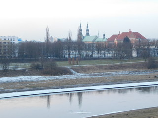 Embankment in winter Poznan