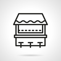 Beach bar simple line vector icon