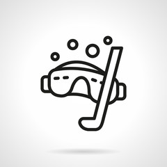 Snorkeling simple line vector icon