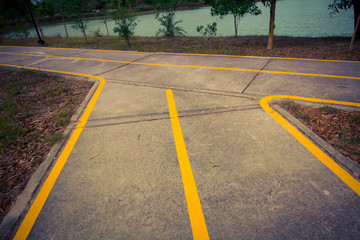 Obraz premium Road on forest for background. texture