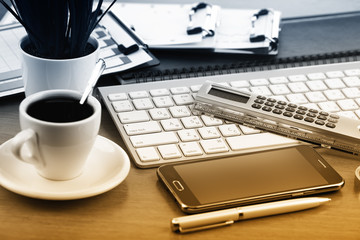 Business Objects in the office on the table