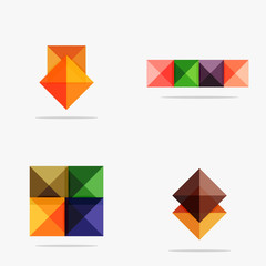 Set of square abstract backgrounds or infographics for content