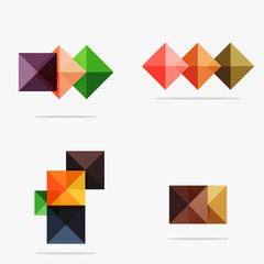 Set of square abstract backgrounds or infographics for content