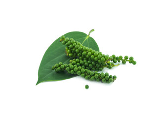Bunch pepercorn and leaf of isolated