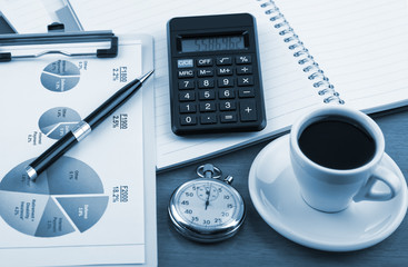 Business Objects in the office on the table