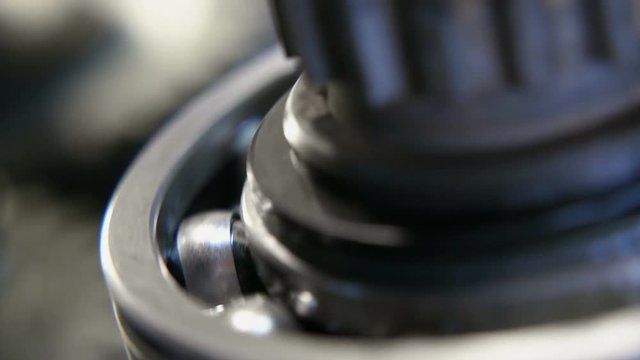 metal bearing rotation, close-up