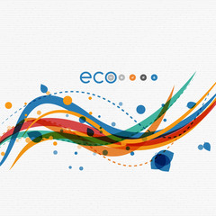 Vector abstract floral waves with leaves, nature backgrounds