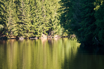 Romanian mountain landscape with waterline and water details