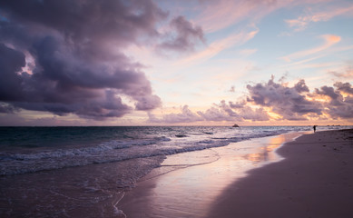 Fototapeta na wymiar Sunrise over Atlantic Ocean coast