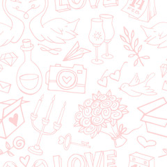 Cute and delicate Valentine's Day seamless pattern