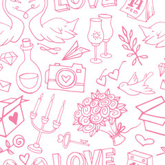 Cute and delicate Valentine's Day seamless pattern
