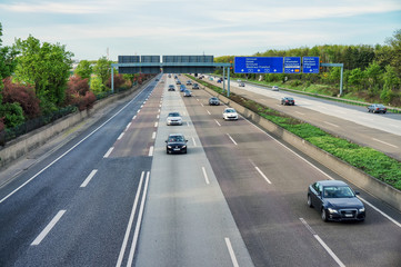 Cars driving on the highway.