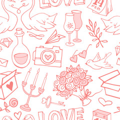 Cute and delicate Valentine's Day seamless pattern