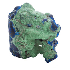 Blue Azurite gemstone isolated on white background