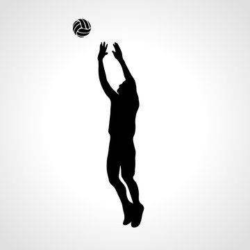 Volleyball Setter Silhouette, Vector Illustration