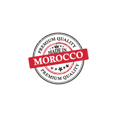 Fototapeta na wymiar Made in Morocco, Premium Quality printable business grunge label / stamp. Print colors used