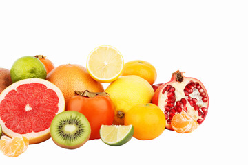 Naklejka na ściany i meble Set of multicolored fresh raw fruits
