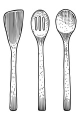 Fork, spoon, wood, bamboo, tool, utensil