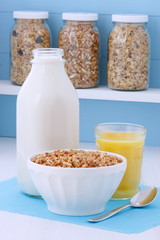 Delicious organic muesli cereal