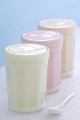 Fresh assorted yogurt