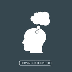 Thinking man icon vector