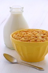 Healthy corn flakes breakfast