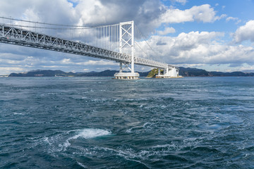 Fototapeta na wymiar Onaruto Bridge and Whirlpool in Japan