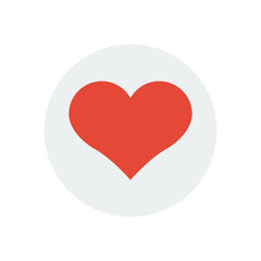 red heart valentine day flat icon. Vector illustration