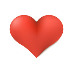 red heart valentine day icon. 3d design symbol. Vector illustration