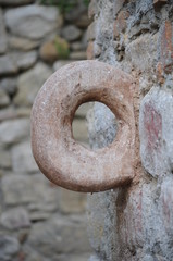 stone ring attached to the wall