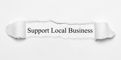 Support Local Business auf weißen Papier