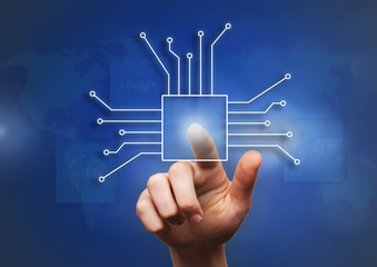 business working on modern technology