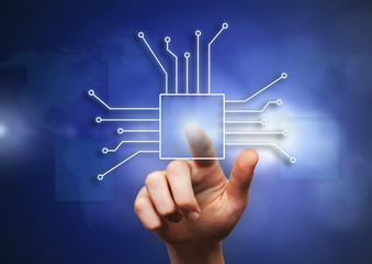 business working on modern technology