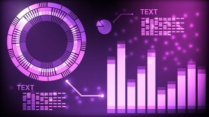 Abstract interface digital technology purple background