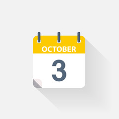 3 october calendar icon