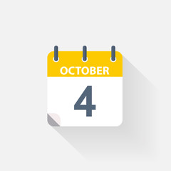 4 october calendar icon