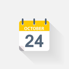 Fototapeta premium 24 october calendar icon